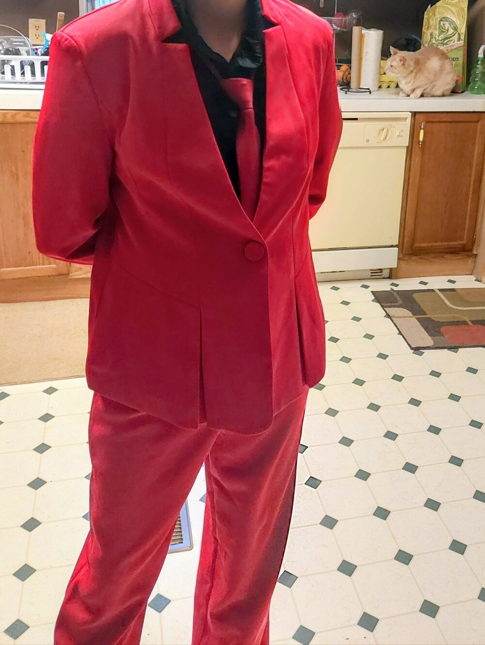 Women's Red Suit Jacket And Pants